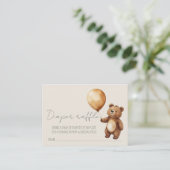ベアーバルーン雲ベビーシャワーおむつラッフル エンクロージャーカード (スタンド正面)