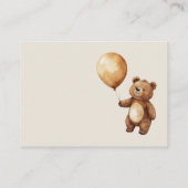 ベアーバルーン雲ベビーシャワーおむつラッフル エンクロージャーカード (裏面)