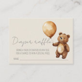 ベアーバルーン雲ベビーシャワーおむつラッフル エンクロージャーカード (正面)