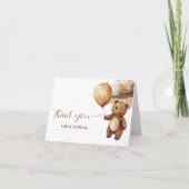 ベアーバルーン雲bearly待ち赤ちゃんシャワー サンキューカード (正面)