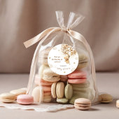 ベアーバルーンBeige金ゴールドありがとう ラウンドシール