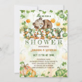 ベアーパンプキン秋ベビーシャワー 招待状 (正面)