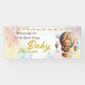 ベアーパーソナライズされたベビーシャワー歓迎バナー 横断幕 (横)