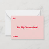 ベアービッグ赤いハートピンクエッジバレンタインキッズカード ノートカード (裏面)