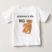 ベアービッグ2カスタマイズ可能な誕生日Tシャツ ベビーTシャツ (正面)