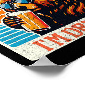 ベアービールアウトドアおもしろいグリズリーハイキング ポスター (角)