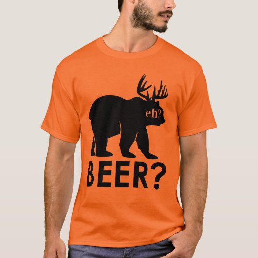 ベアービール?ムースのカナダの飲みワイシャツ Tシャツ (正面)