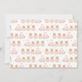 ベアーピンクの列車のベビーシャワー 招待状 (裏面)