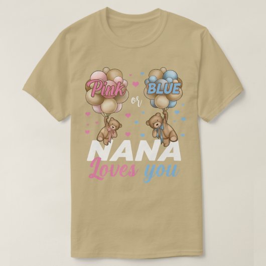 ベアーピンクまたはブルーナナ愛する性別を明かす Tシャツ (デザイン正面)