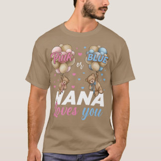ベアーピンクまたはブルーナナ愛する性別を明かす Tシャツ