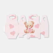 ベアーピンクハートベビーシャワーお気に入りボックス フェイバーボックス (折り畳みなし)