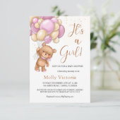 ベアーピンクバルーン女の子のベビーシャワー (スタンド正面)