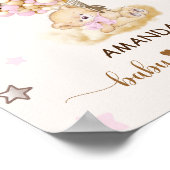 ベアーピンクバルーン赤ちゃんシャワーピンクのウェルカムサイン ポスター (角)