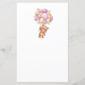 ベアーピンクバルーン赤ちゃんシャワーベビー予測 (裏面)