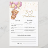 ベアーピンクバルーン赤ちゃんシャワーベビー予測 (正面)