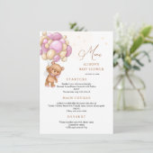 ベアーピンクバルーン赤ちゃんシャワーメニュー メニュー (スタンド正面)