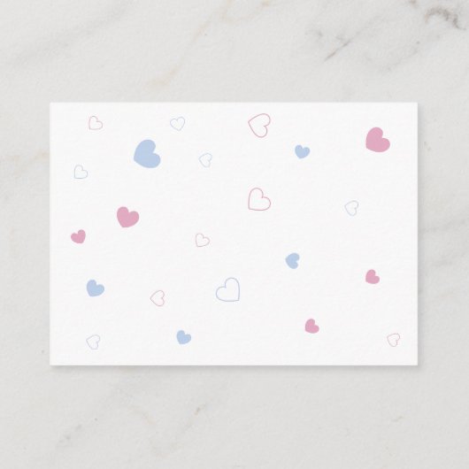 ベアーピンクブルーおむつラッフル エンクロージャーカード (裏面)