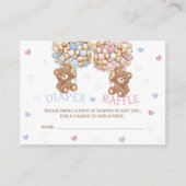 ベアーピンクブルーおむつラッフル エンクロージャーカード (正面)