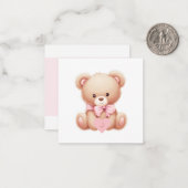 ベアーピンクモノグラムノートカード ノートカード (正面/裏面インサイチュ)