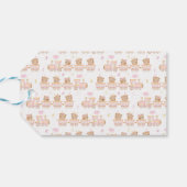 ベアーピンク列車ベビーシャワーありがとう ギフトタグ (裏面横)