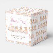 ベアーピンク列車ベビーシャワーありがとう フェイバーボックス (裏面サイド)