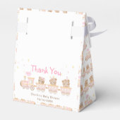 ベアーピンク列車ベビーシャワーありがとう フェイバーボックス (裏面サイド)