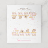 ベアーピンク列車ベビーシャワーテーブル番号 プレイスカード (外部開封)