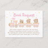 ベアーピンク列車ベビーシャワー予約リクエスト エンクロージャーカード (正面)