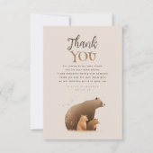 ベアーファミリーエレガントブラウンベビーシャワーありがとう サンキューカード (正面)