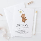 ベアーファースト誕生日招待状イエローバルーン 招待状