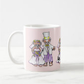 ベアーブナップと新郎のカスタムウェディングマグ コーヒーマグカップ (左)