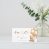 ベアーブラウンバルーンベビーシャワーおむつラッフル エンクロージャーカード (スタンド正面)