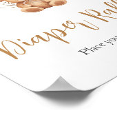 ベアーブラウンバルーンベビーシャワーおむつラッフル ポスター (角)