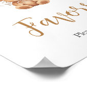 ベアーブラウンバルーンベビーシャワーの好意 ポスター (角)