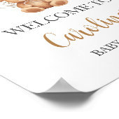 ベアーブラウンバルーンベビーシャワーへようこそ ポスター (角)