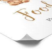 ベアーブラウン気球ベビーシャワー食品 ポスター (角)