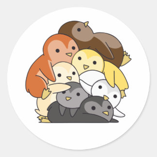 ベアーブラザフッド国旗のプライドLgbtqかわいいペンギン ラウンドシール