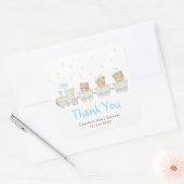 ベアーブルートレインベビーシャワーありがとう スクエアシール (封筒)