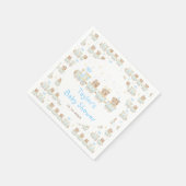 ベアーブルートレインベビーシャワー スタンダードカクテルナプキン (角)
