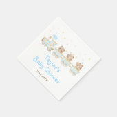 ベアーブルートレインベビーシャワー スタンダードカクテルナプキン (角)