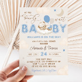 ベアーブルービー待ち男の子ベイビーシャワー 招待状