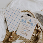 ベアーブルービー待ち男の子ベイビーシャワー 招待状