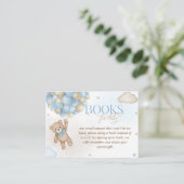 ベアーブルーブラウン赤ちゃんシャワー予約リクエスト エンクロージャーカード (スタンド正面)