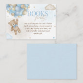 ベアーブルーブラウン赤ちゃんシャワー予約リクエスト エンクロージャーカード (正面/裏面)