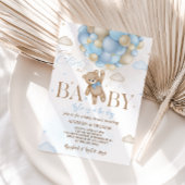 ベアーブルーボーイベビーシャワー 招待状