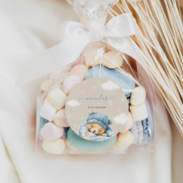 ベアーブルーミニマル男の赤ちゃんシャワー ラウンドシール