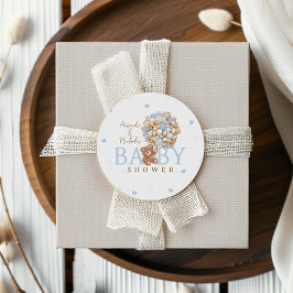 ベアーブルー真珠の待ちベビーシャワー ラウンドシール