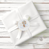 ベアーブルー真珠の待ちベビーシャワー ラウンドシール