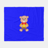 ベアーブルー フリースブランケット (正面(横))