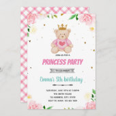 ベアープリンセススランバーパーティの招待状 招待状 (正面/裏面)